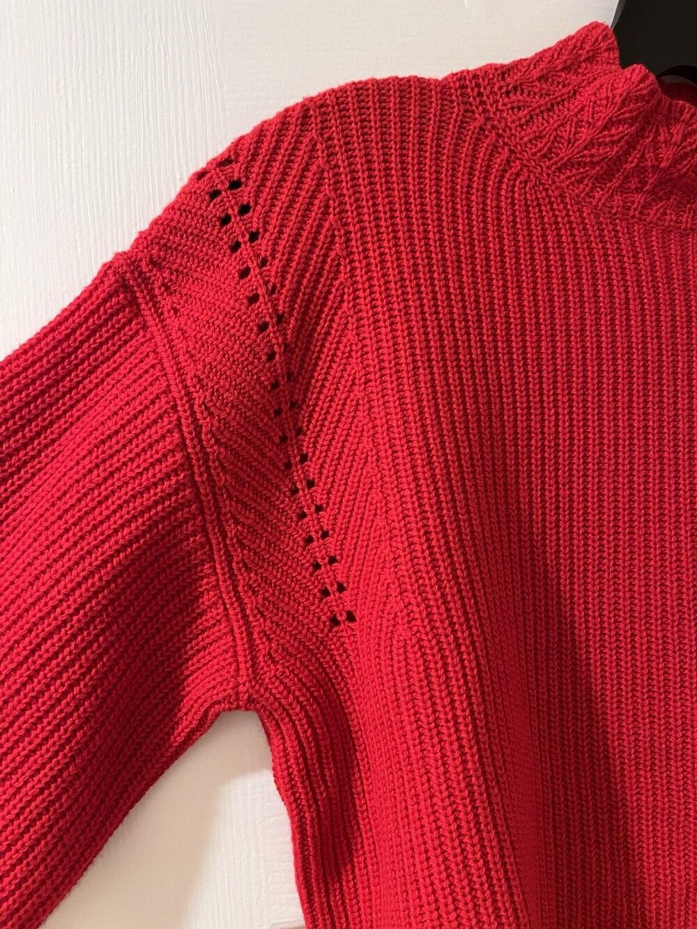 Rebecca Taylor womens Red Wool Blend Mock Neck Turtleneck Sweater size XS $295 - Picture 8 of 11